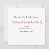 Elegante Waterverf Roze Bloem Save The Date (Achterkant)