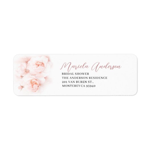 Elegante Waterverf roze bloem vrijgezellenfeest Etiket (Voorkant)