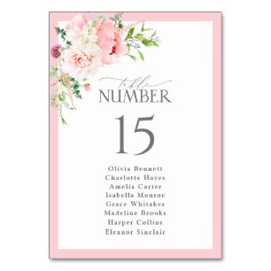 Elegante Waterverf Roze Bloemen Bruidsdiner Kaart