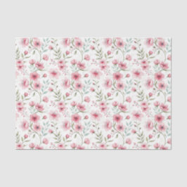 Elegante Waterverf Roze Bloemen Decoupage Tissuepapier