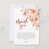 Elegante Waterverf Roze Bloemen Foto Afstuderen Bedankkaart (Voorkant)