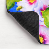 Elegante waterverf roze bloemen Hollyhocks Muismat (Hoek)