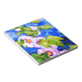 Elegante waterverf roze bloemen Hollyhocks Notitieblok (Schuin)