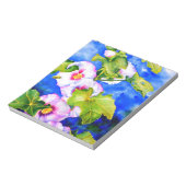 Elegante waterverf roze bloemen Hollyhocks Notitieblok (Linkerzijde)