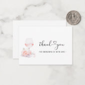 Elegante Waterverf Roze Bloemen Vrijgezellenfeest Notitiekaartje