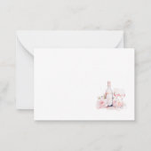 Elegante Waterverf Roze Bloemen Vrijgezellenfeest Notitiekaartje