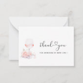 Elegante Waterverf Roze Bloemen Vrijgezellenfeest Notitiekaartje