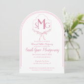 Elegante Waterverf Roze Bloemenkam met Beugels Kaart (Staand voorkant)