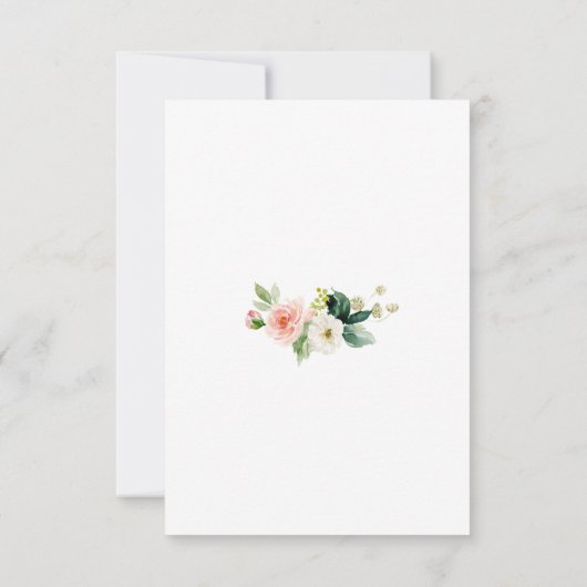 Elegante Waterverf Roze Blosem Bloemen Bruiloft RSVP Kaartje (Achterkant)