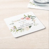 Elegante Waterverf Roze Blosems Bruiloft Feest Kartonnen Onderzetters (Schuin)