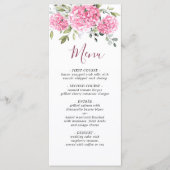 Elegante Waterverf Roze Blush Hydrangea Bruiloft Menu (Voorkant)