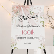 Elegante Waterverf Roze Boog Bloemen 100ste Verjaa