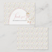 Elegante Waterverf Roze Bow een gekke gans Baby s Notitiekaartje (Voorkant / Achterkant)
