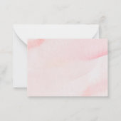 Elegante Waterverf Roze Bow lint Baby shower Notitiekaartje (Achterkant)