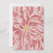 Elegante Waterverf Roze Chrysanthemum Baby shower Kaart (Achterkant)