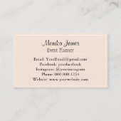 Elegante Waterverf Roze en Blush Floral Visitekaartje (Achterkant)