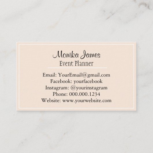 Elegante Waterverf Roze en Blush Floral Visitekaartje (Achterkant)
