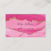 elegante waterverf roze en goudagar visitekaartje (Voorkant)