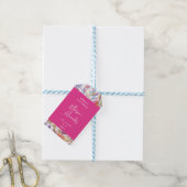 Elegante waterverf roze en witte bloemen cadeaulabel (Met Touw)
