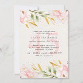 Elegante Waterverf Roze & Goud 45ste Verjaardagsfe Kaart (Voorkant)