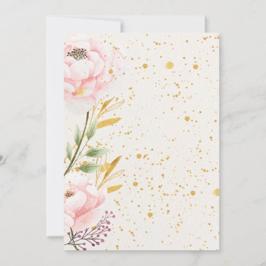 Elegante Waterverf Roze & Goud 45ste Verjaardagsfe Kaart (Achterkant)