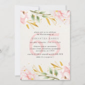 Elegante Waterverf Roze & Goud 65ste Verjaardagsfe Kaart (Voorkant)