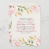 Elegante Waterverf Roze & Goud 65ste Verjaardagsfe Kaart (Voorkant / Achterkant)