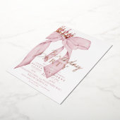 Elegante Waterverf Roze Gouden Boog Verjaardagsfee Folie Uitnodiging (Gedraaid)