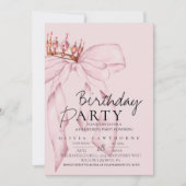 Elegante Waterverf Roze Gouden Boog Verjaardagsfee Kaart (Voorkant)