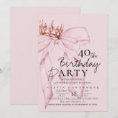 Elegante Waterverf Roze Gouden Boog Verjaardagsfee Kaart (Voorkant / Achterkant)