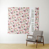 Elegante Waterverf Roze Groene Aangepaste Trouw Wandkleed (In Situ (horizontaal))