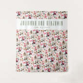 Elegante Waterverf Roze Groene Aangepaste Trouw Wandkleed (Voorkant)