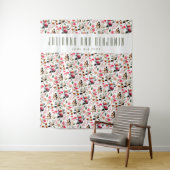 Elegante Waterverf Roze Groene Aangepaste Trouwdag Wandkleed (In situ)