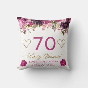 Elegante Waterverf Roze Lente Bloemen Verjaardag Kussen