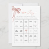 Elegante Waterverf Roze Lint Bow Meisje Baby Showe Feestdagenkaart (Voorkant)