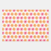 Elegante Waterverf Roze & Oranje Dahlia Flower Inpakpapier Vel (Voorkant)