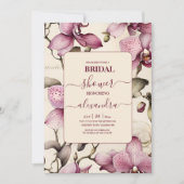 Elegante Waterverf Roze Orchidee Bridal Kaart (Voorkant)