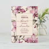 Elegante Waterverf Roze Orchidee Bridal Kaart (Staand voorkant)