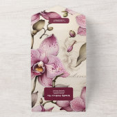 Elegante Waterverf Roze Orchidee Bruiloft All In One Uitnodiging (Buitenkant)
