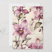 Elegante Waterverf Roze Orchidee Bruiloft Kaart (Achterkant)