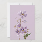 Elegante Waterverf Roze & Paarse bruiloft Uitnodig Kaart (Achterkant)