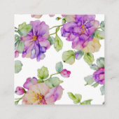 Elegante waterverf roze paarse oranje QR-code Informatiekaartje (Achterkant)