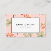 Elegante Waterverf Roze Peach Professional Visitekaartje (Voorkant)