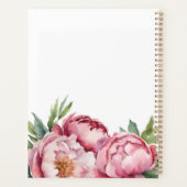 Elegante Waterverf Roze Peonis 2024 gepersonalisee Planner (Achterkant)