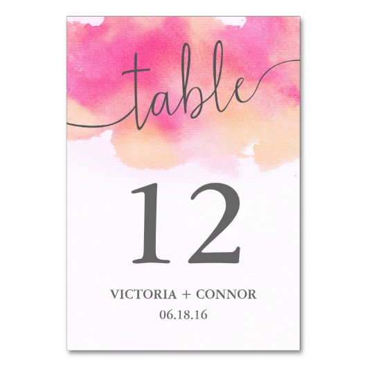 Elegante Waterverf roze perzik bruiloft Kaart (Achterkant)