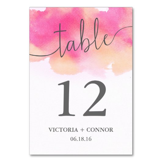 Elegante Waterverf roze perzik bruiloft Kaart (Voorkant)