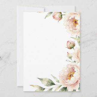Elegante waterverf roze pioen bloemige achtergrond kaart