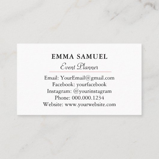 Elegante Waterverf Roze Pioenen Bloemen Visitekaartje (Achterkant)