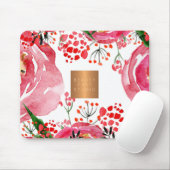 Elegante waterverf roze pioenen koperen metallic muismat (Met muis)