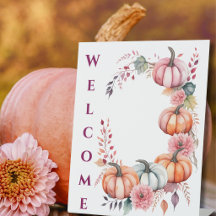 Elegante Waterverf Roze Pompoenen Thanksgiving